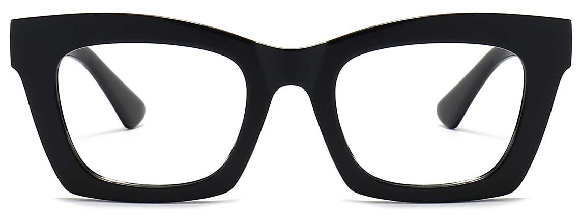 Laelia: Rectangle Black Glasses