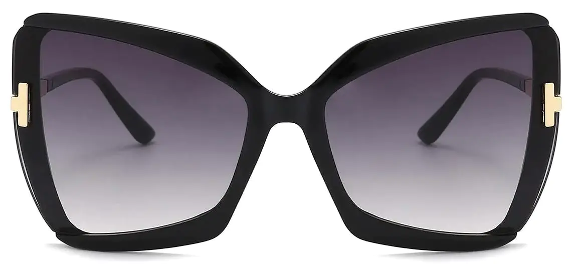 Bayan: Square Black/Gradual-Grey Sunglasses