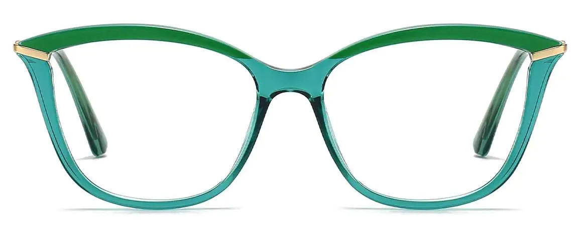 Huntley: Cat-eye Pine/Green-Teal Glasses