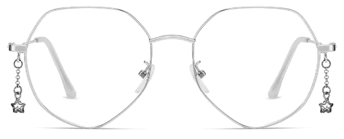 Jasmine: Round Silver Eyeglasses for Women