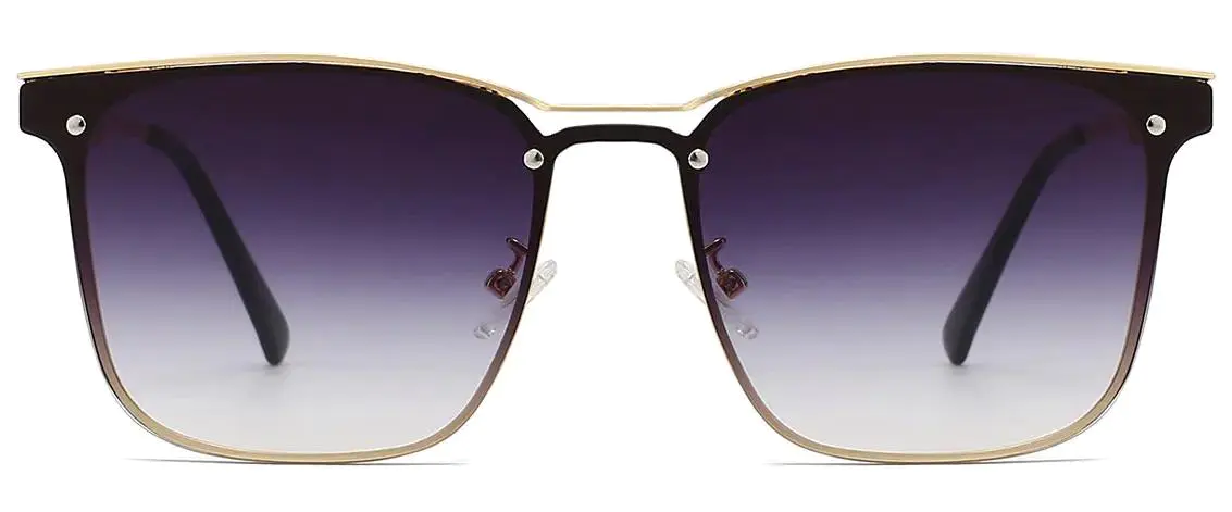 Quad: Square Gold-Black Sunglasses