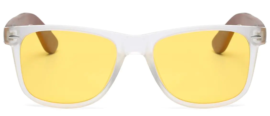 Isabella: Rectangle Transparent/Yellow Sunglasses