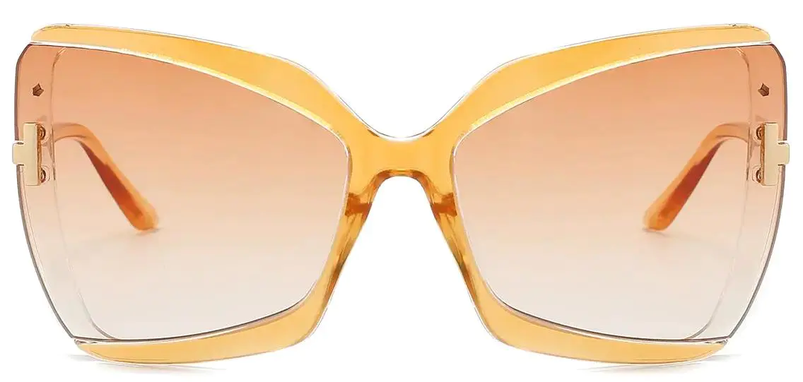 Bayan: Square Gold/Orange Sunglasses