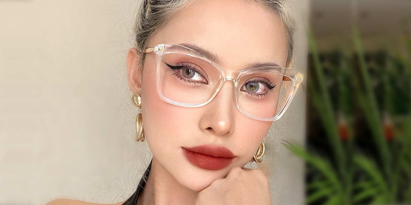 Transparent - Cat eye Glasses - Leith