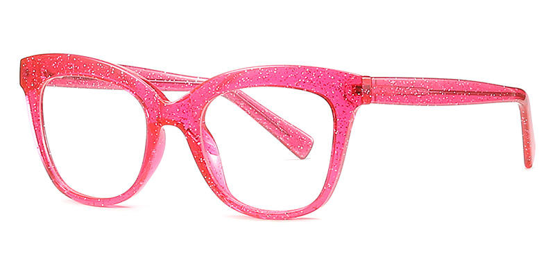 Shiny Pink Alwin - Square Glasses