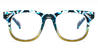 Blue Tortoiseshell Yellow Aiyanaa - Square Glasses