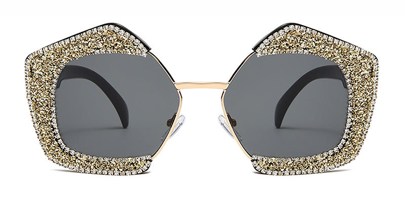 White Diamond Riley - Square Sunglasses