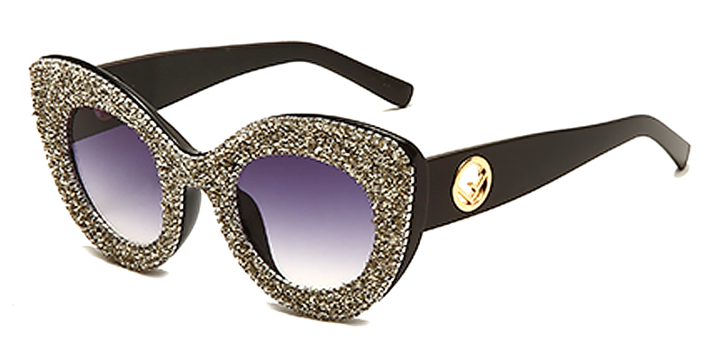 White Diamond Gradual Grey - Cat eye Sunglasses - Imogen