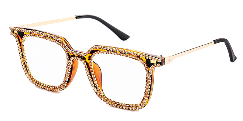 Gold Diamond Skye - Square Glasses