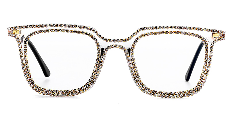 Silver Grey Diamond Skye - Square Glasses