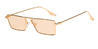 Gold Gradual Brown Bonnie - Rectangle Sunglasses