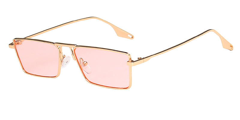 Gold Bule Pink Bonnie - Rectangle Sunglasses