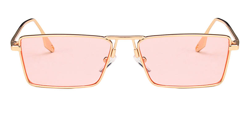 Gold Bule Pink Bonnie - Rectangle Sunglasses