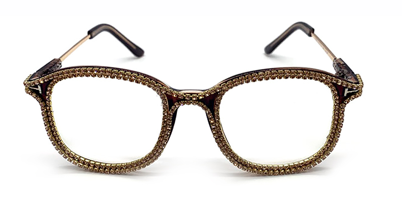 Gold Diamond - Square Glasses - Nina