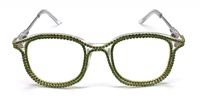 Green Diamond - Square Glasses - Nina