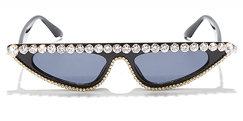 White Diamond Black Grey Annika - Cat Eye Sunglasses