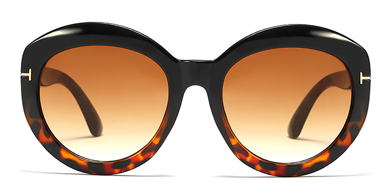 Black Tortoiseshell Gradual Brown Suvi Glasses - Oval Sunglasses