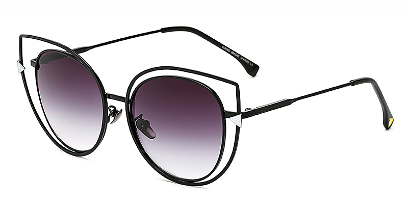 Black Tortoiseshell Gradual Grey Pascale - Cat Eye Sunglasses