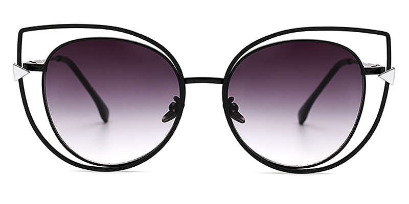 Black Tortoiseshell Gradual Grey Pascale - Cat Eye Sunglasses