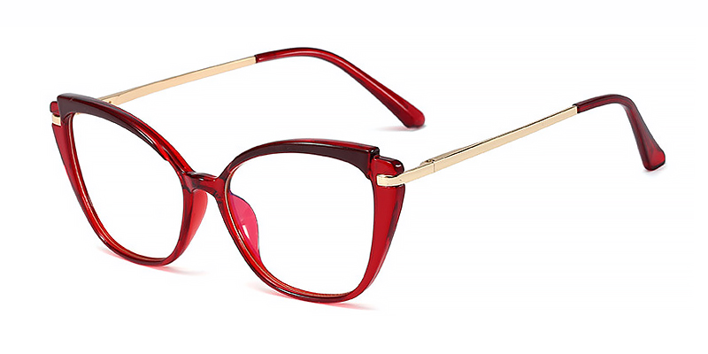 Red - Cat eye Glasses - Nell