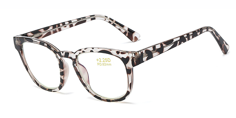 Grey Leopard Ida - Square Glasses