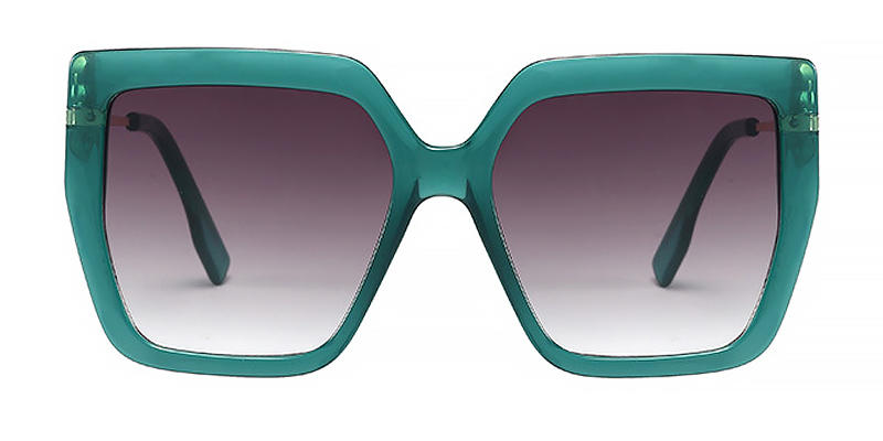 Light Blue Gradual Grey Slvye - Square Sunglasses