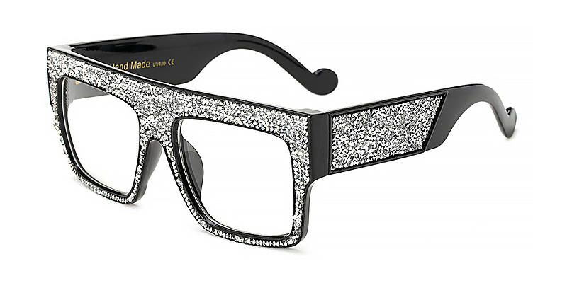 Silver Diamond Clear Kaia - Square Sunglasses