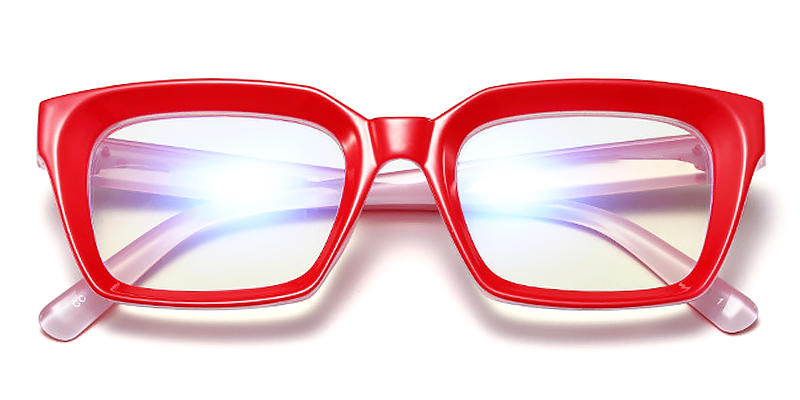 Red Madeleine - Square Glasses