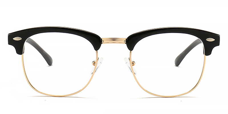 Black Gold Brown Wyatt - Oval Glasses
