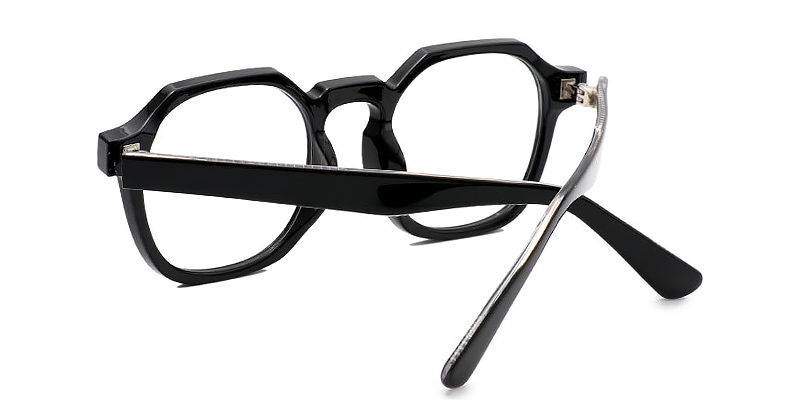 Black - Square Glasses - Zinnia