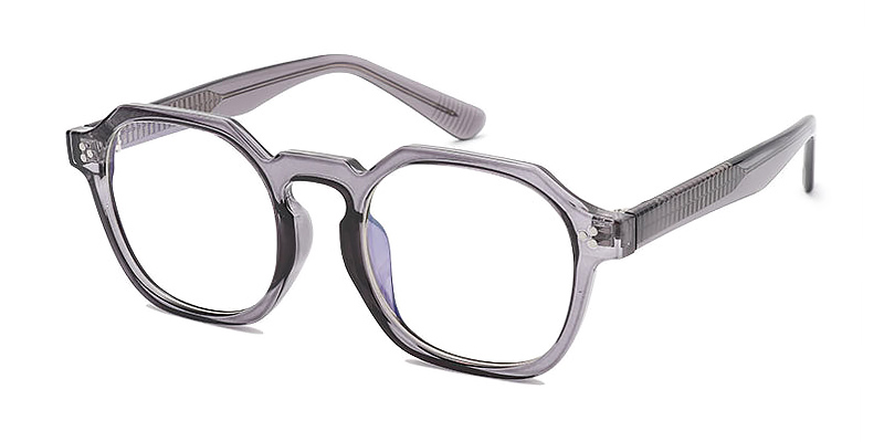 Tortoiseshell Grey - Square Glasses - Zinnia