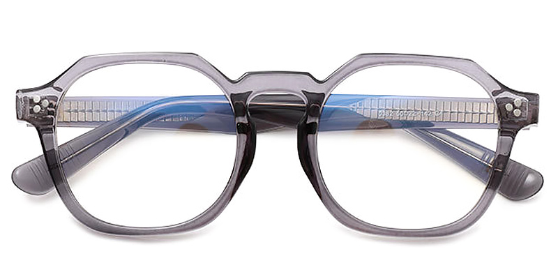 Tortoiseshell Grey - Square Glasses - Zinnia