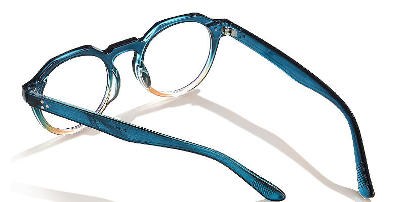 Blue Ice - Round Glasses