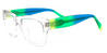 Yellow Green Blue Hephzibah - Oval Glasses