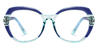Denim Blue Light Blue Finian - Oval Glasses