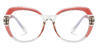 Pink Clear Finian - Oval Glasses