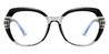 Black Grey Finian - Oval Glasses