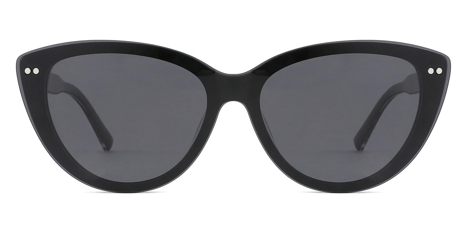 Black Olwyn - Cat eye Clip-On Sunglasses