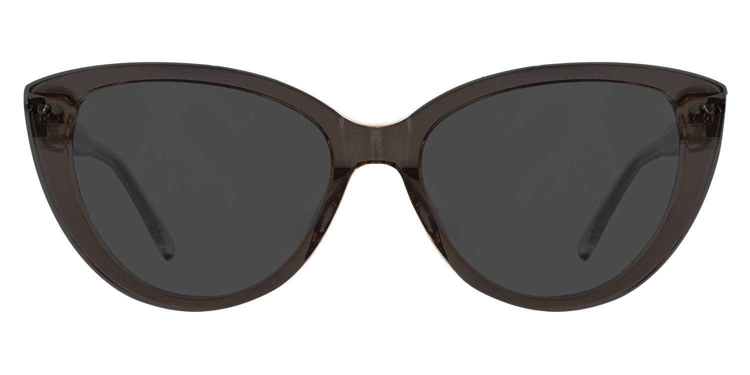 Brown Olwyn - Cat eye Clip-On Sunglasses