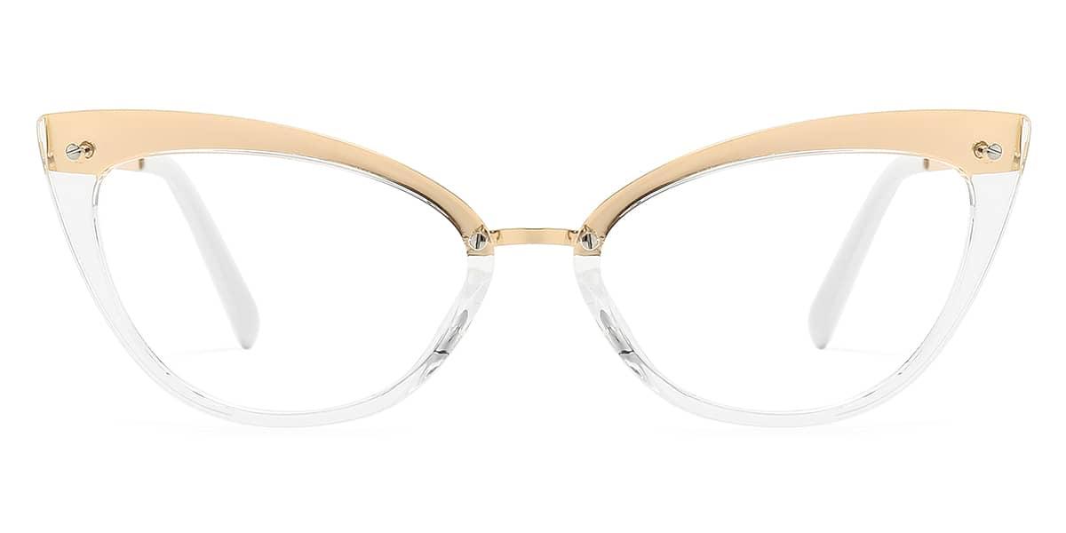 Clear Gold Caia - Cat Eye Glasses
