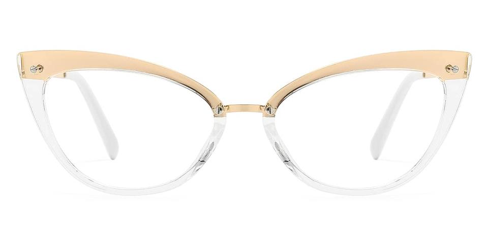 Clear Gold Caia - Cat Eye Glasses
