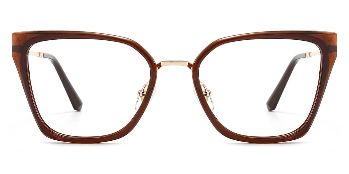 Brown - Cat eye Glasses - Flex