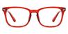 Red Amalia - Rectangle Glasses