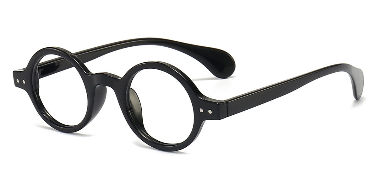 Black - Round Glasses - Malin