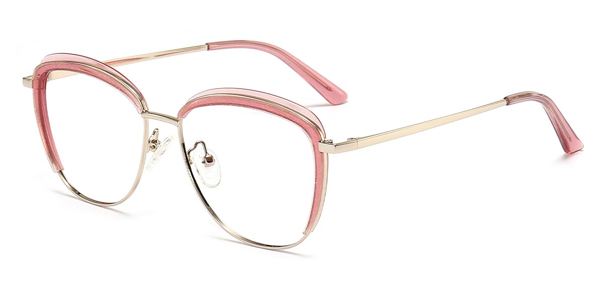 Pink - Oval Glasses - Azalia