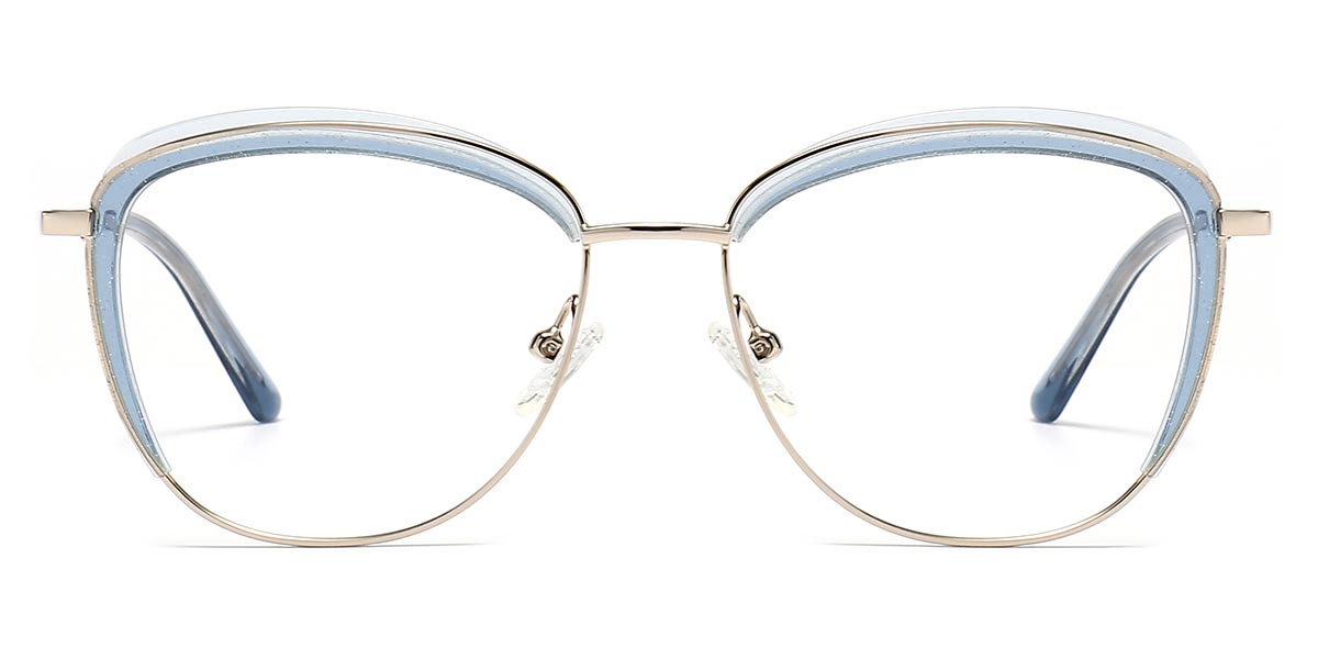 Blue - Oval Glasses - Azalia