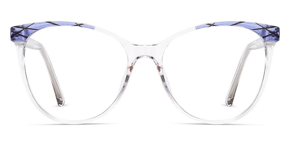 Clear Blue stripe Elizaveta - Oval Glasses