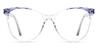 Clear Blue stripe Elizaveta - Oval Glasses