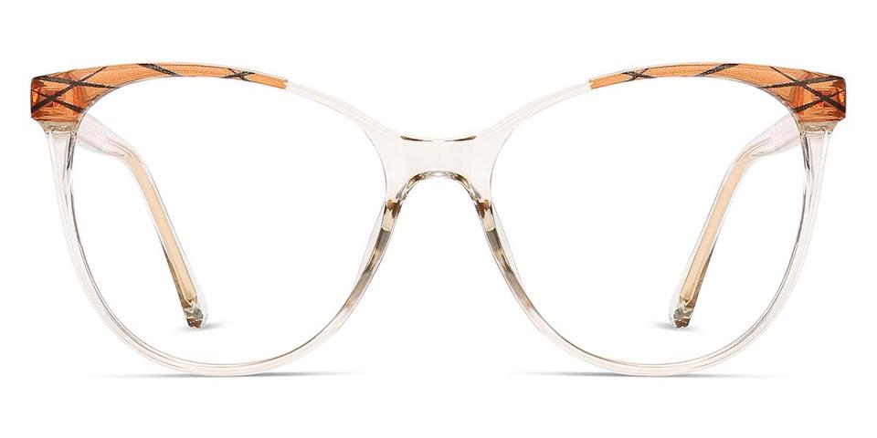Champagne Orange stripe Elizaveta - Oval Glasses