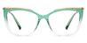 Gradient Green Venus - Cat Eye Glasses